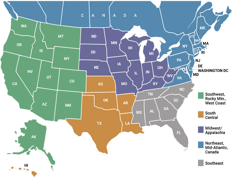 Electromet Sales Regions